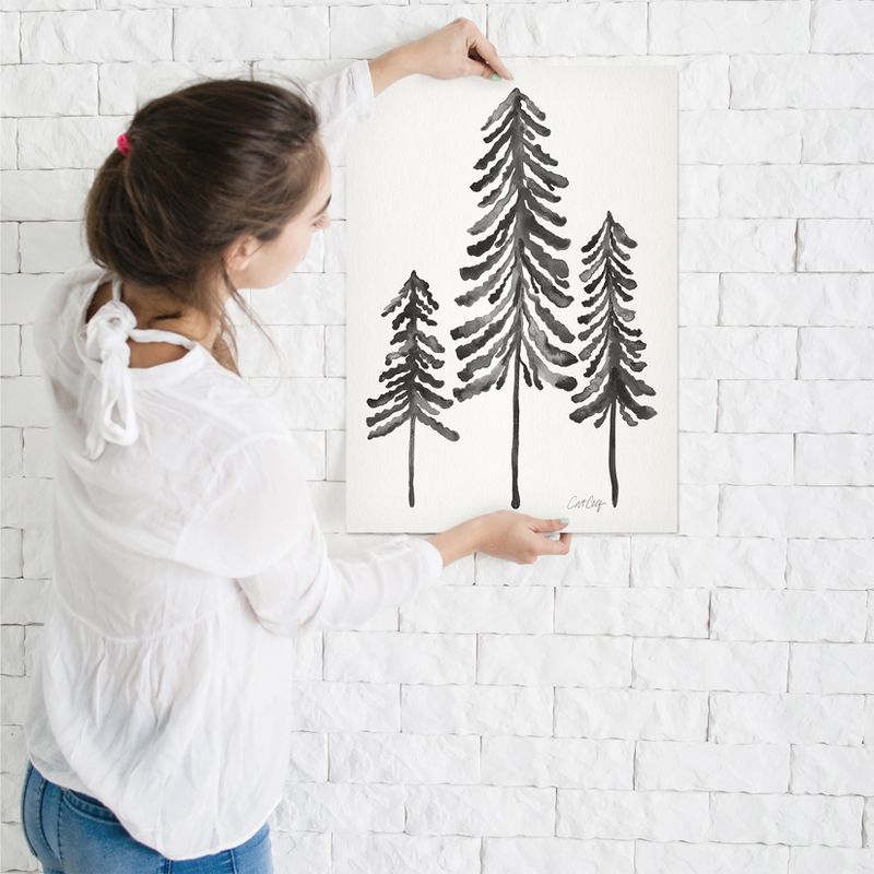 Americanflat Minimalist Botanical Pine Trees Black By Cat Coquillette Poster, 3 of 7