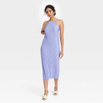  Women's Knit Plisse Midi Shift Dress - A New Day™ 