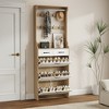 Shoe Storage Cabinet for Entryway, Slim Shoe Cabinet with 3 Flip Doors, 2 Drawers and Hanger, Freestanding Shoe Rack Organizer - 2 of 4