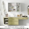 Tangkula Bathroom Mirror Cabinet Wall Mounted Medicine Cabinet with 3 Frameless Mirrored Doors & Mounting Hardware - 4 of 4