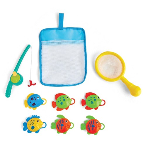 Floating Plastic Fish & Net Toy Play Set