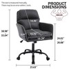 QingMoon PU Leather Office Desk Chair, 360° Swivel Computer Chair, Modern Ergonomic Armchair with Square Mid-Back for Conference, Study Room - 4 of 4