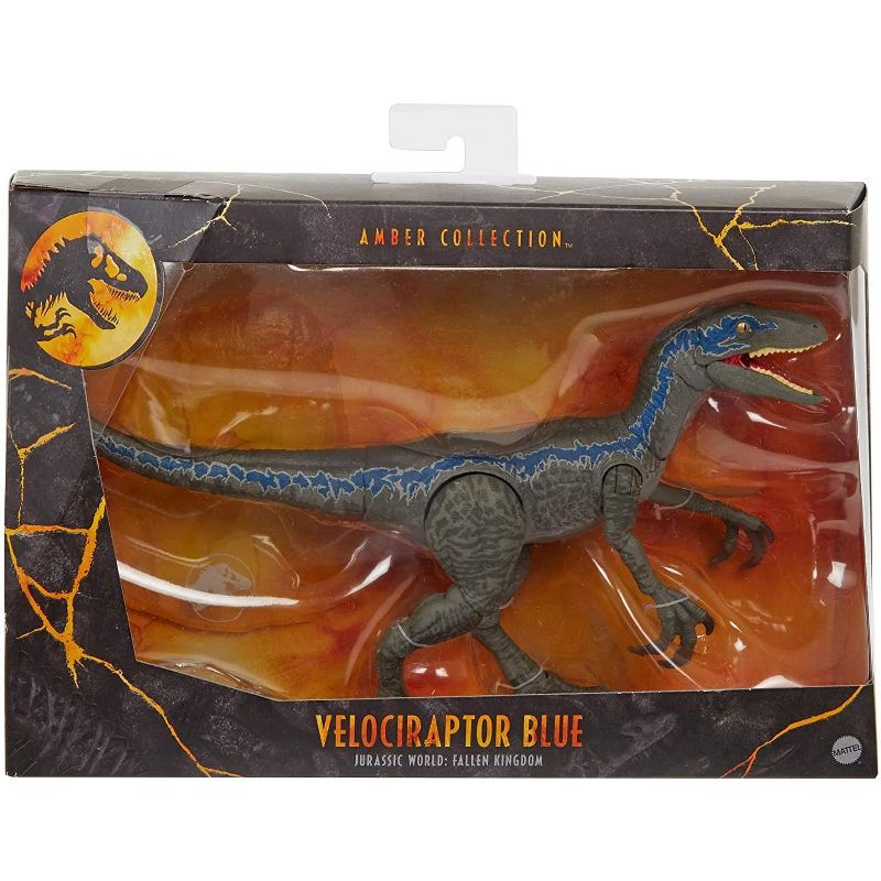 Mattel Jurassic World Amber Collection 6 Inch Action Figure | Velociraptor Blue, 3 of 5