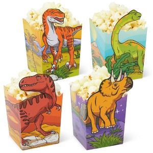 Blue Panda 60 Count Dinosaur Party Supplies, Popcorn Boxes, Candy Treat Boxes for Kid's Birthday Party Supplies, 4 Designs - 1 of 4