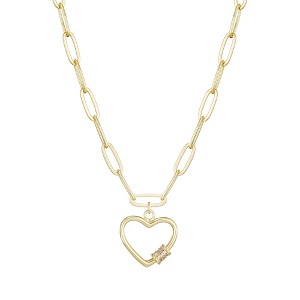 Adornia 14k Gold Plated Carabiner Heart Necklace - 1 of 4