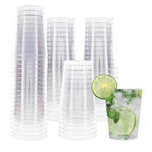 Northwest Enterprises Clear Plastic Tumbler Glasses 10 oz 20 Count - 1 of 4