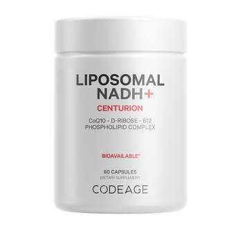 Codeage Liposomal NADH+, CoQ10, Vitamin B12, D-Ribose - Energy and Cognition Support Supplement - 60ct