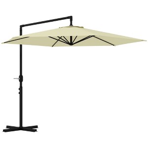 NicBex 9.5ft Offset Patio Umbrella,Cantilever Outdoor Umbrella with Crank,Cross Base & Vent,UV50+ Sunbrella Umbrella for Garden,Pool,Deck,Beige - 1 of 4