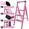 Fortune Candy 42.5" Aluminum 3-Step Folding Ladder - Lightweight, Anti-Slip & Portable - for Home, Kitchen, Garage - 4 of 4