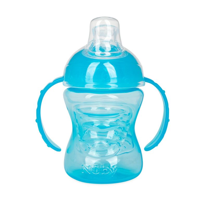 Nuby No Spill Super Spout Trainer Cup - Bright Blue - 8oz, 1 of 6