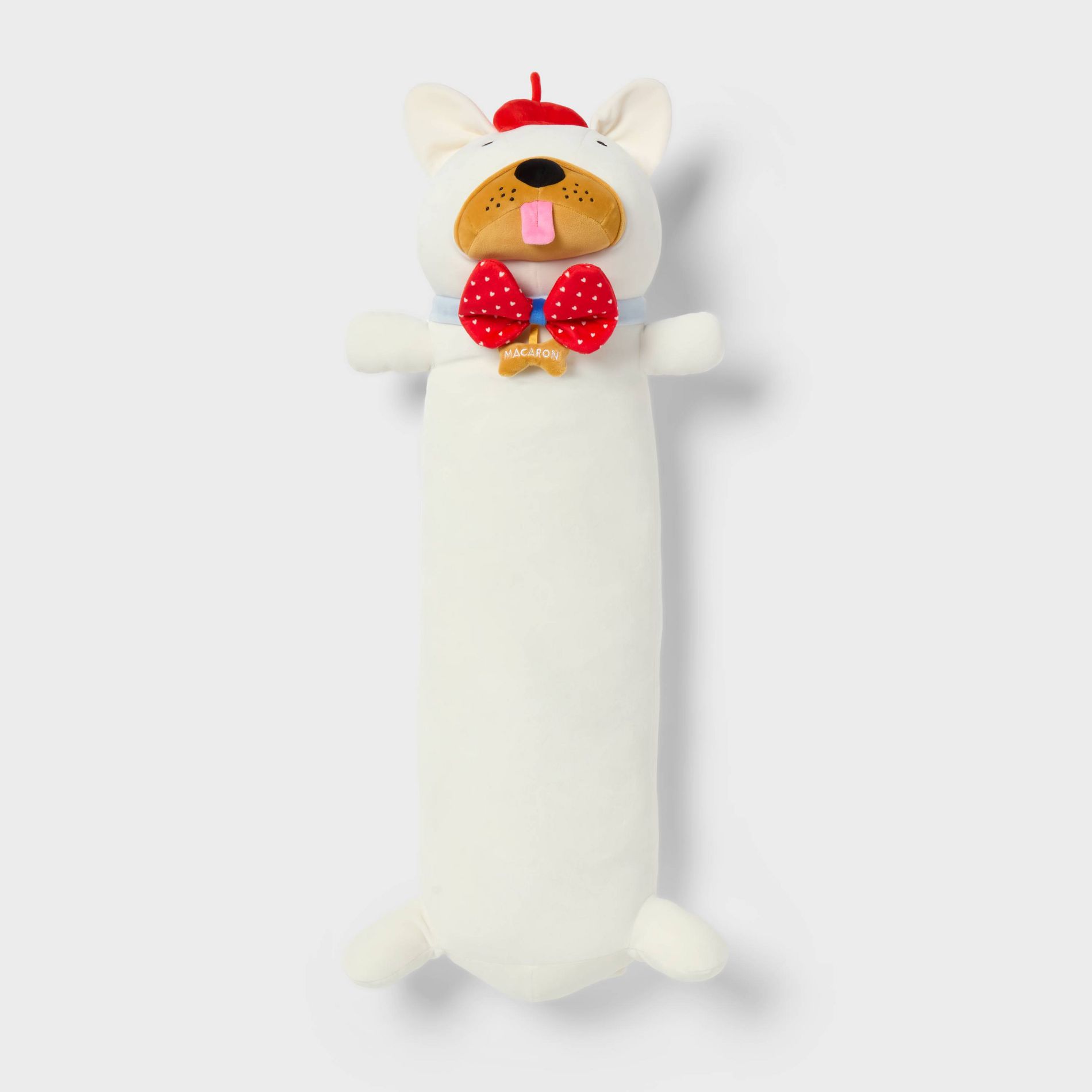 Frenchie Kids' Long Weighted Plush Throw Pillow Cream - Pillowfort™