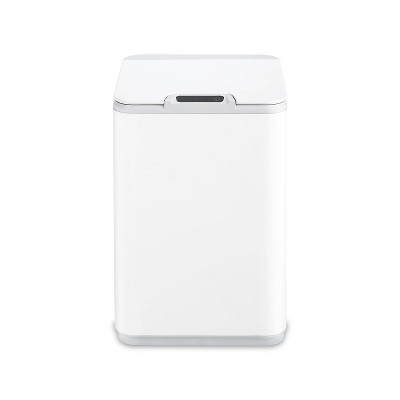 White Plastic 2.6 Gallon Motion Sensor Trash Can
