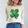 Simply Sage Market Women's Graphic Sweatshirt Green Glitter Shamrock - 2 of 3