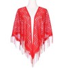 INSPIRE CHIC Shawls and Wraps for Evening Dresses Lace Mesh Fringe Scarves 1Pc - 2 of 4