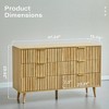 Angel Sar Wave Fluted 6 Drawer Dresser For Bedroom, Wood Dresser With Golden Metal Handles - 4 of 4