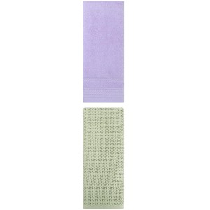 REGALWOVEN Solid Stripe Pattern Bathroom Face Hand Towels 14" x 30"/13" x 30" 2 Pcs - 1 of 4