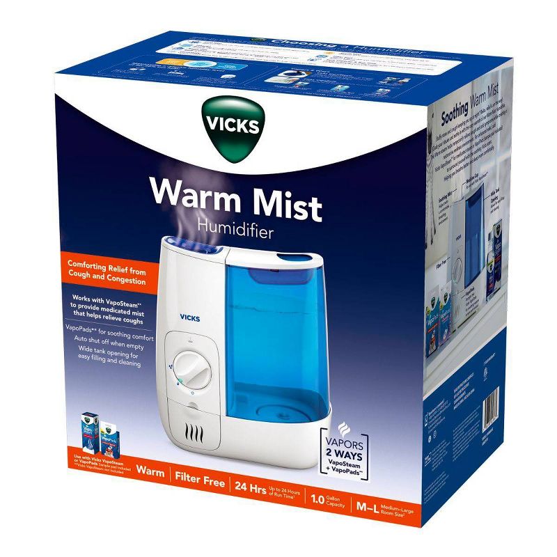 Vicks Warm Moisture Humidifier - White/Blue, 3 of 7