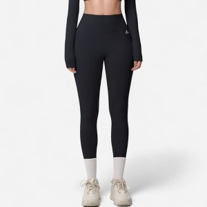 Anna-Kaci Active Women's High Waist Seamless Full-Length Leggings with Compression Fit Stretch Fabric and Minimal Logo Detail - 1 of 4
