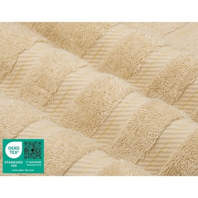 Beige 4 Piece Turkish Cotton Bath Towel Set