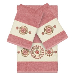 Linum Home Textiles 100% Turkish Cotton ISABELLE Embellished Towel Set - 1 of 4