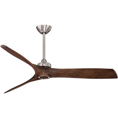 60" Minka Aire Modern Industrial Indoor Ceiling Fan with Remote Control Brushed Nickel Maple for Living Room Kitchen Bedroom Home