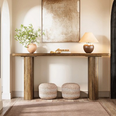 Hommoo Farmhouse Console Table Brown