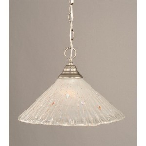 Toltec Lighting Any 1 - Light Pendant in  Brushed Nickel with 16" Frosted Crystal Shade - 1 of 1