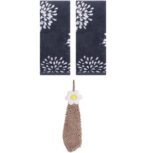 REGALWOVEN 3 Pcs Absorbent Soft Decorative Hand Towel for Bathroom - 1 of 4