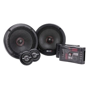 MB Quart PS1-216 Premium 6.5 Inch Car Speakers with Grills, 240W, 2 Way Component, 4 Ohms, Superior Bass & Clear Highs  Black/Red - 1 of 4