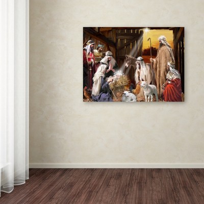 Nativity Scene Religious Canvas Art Print, 18" x 24"