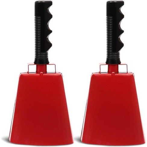 9-Inch Cow Bells For Sports Games - Loud Metal Noise Makers For Football, Weddings, DIY (Pink)