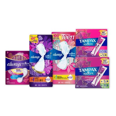 Tampax Radiant Tampons Duo Pack with Leak Guard Braid, Light