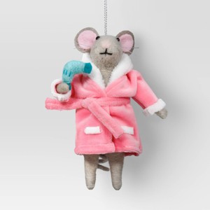 Christmas Felted Wool Mouse with Hairdryer Ornament - Wondershop™ - 1 of 3