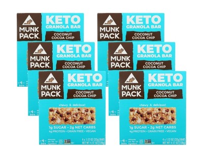 Munk Pack Coconut Cocoa Chip Keto Granola Bar - Case of 6/4 pack, 1.12 oz
