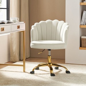 Belanda  Modern Velvet Task Chair with Golden Base and Tufted Back for Living Room and Office Room | KARAT HOME - 1 of 4