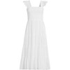 Lands' End Women's Chambray Smocked Dress with Ruffle Straps - 3 of 4