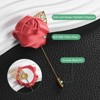 Unique Bargains Ribbon Alloy Outdoor Wedding Rose Flower Lapel Pin 48 Pcs - 2 of 4