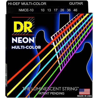 DR Strings Hi-Def NEON Multi-Color Coated Medium Electric Guitar Strings