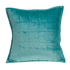 Parkland Collection,Gorty Aqua Solid Quilted Throw Pillow - 1 of 4