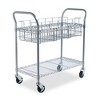 Safco Dual-Purpose Wire Mail and Filing Cart, Metal, 1 Shelf, 1 Bin, 39" x 18.75" x 38.5", Metallic Gray - 2 of 2