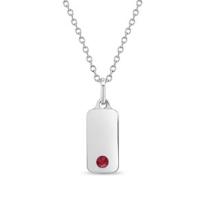 Girls' Engravable Square Sterling Silver Necklace - In Season Jewelry - 1 of 4