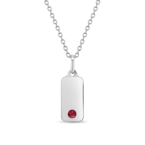 Girls' Engravable Square Sterling Silver Necklace - In Season Jewelry - image 1 of 4