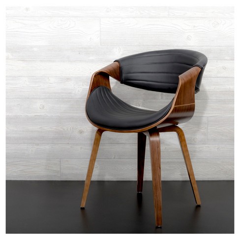 Black mid century discount modern dining chair