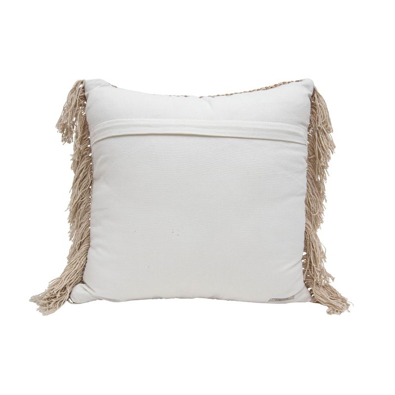 18x18 Inches Hand Woven Natural Jute & Cotton With Polyester Fill Pillow - Foreside Home & Garden, 3 of 6