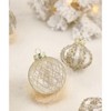 Aoibox 12 pcs 3.15 inch Clear and Champagne Christmas Ball Ornaments Hand Painted Shatterproof Rustic Farmhouse Decor for Tree Wreaths - 4 of 4