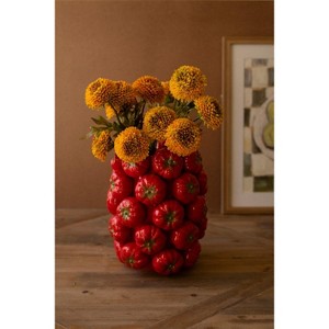 Ceramic Vase – Tomatoes – 10.5" Tall Colorful Fruit Design by Kalalou - 1 of 3
