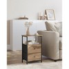 VASAGLE Nightstand, 24-Inch Tall Side Table with 2 Fabric Drawers and Storage Shelf, for Bedroom - 2 of 4
