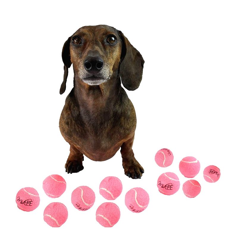 Midlee Pink 1.5" Mini Squeaky Dog Tennis Balls- Set of 12, 3 of 6