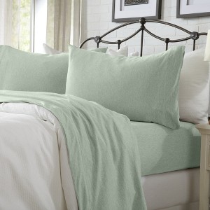 Ultra-Soft Cotton Heathered Melange Jersey Knit Sheet Set - Great Bay Home - 1 of 4