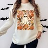 Ghost Floral Collage - Womens Garment Dyed Long Sleeve - 3 of 3
